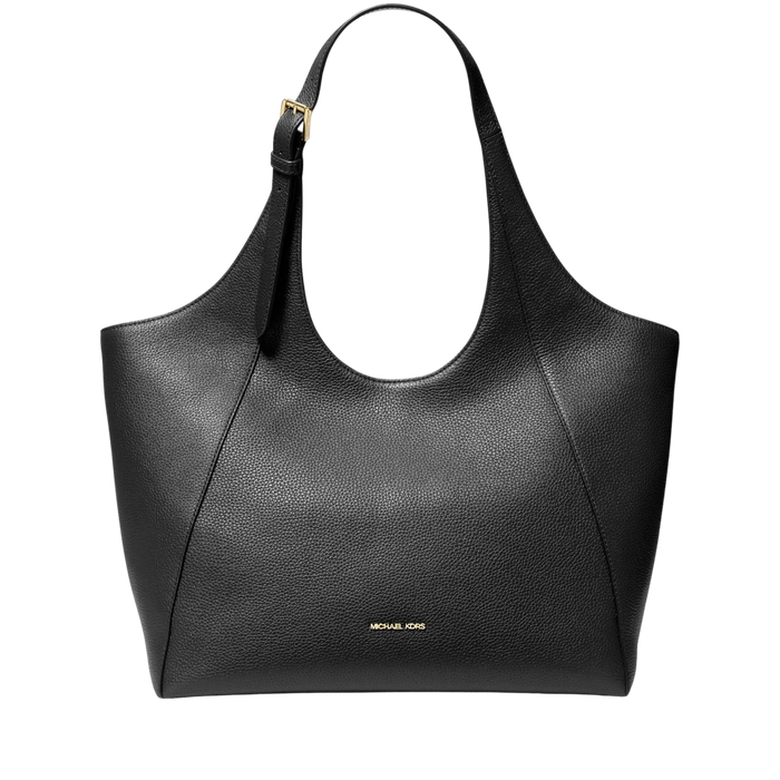 Michael Kors Women Bernie Large Pebbled Leather Tote Bag - Black