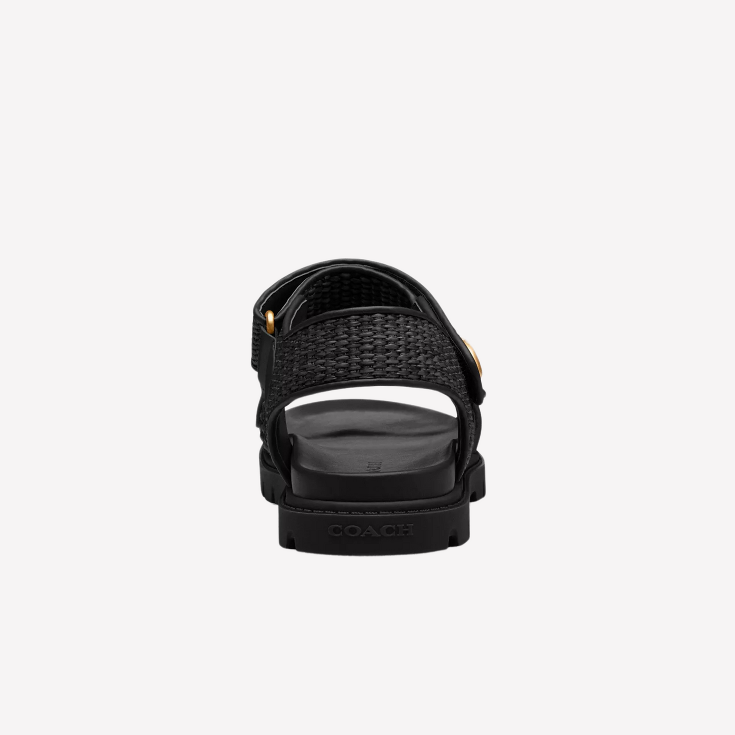 COACH Women's Brynn Sandal - Black Woven Straw
