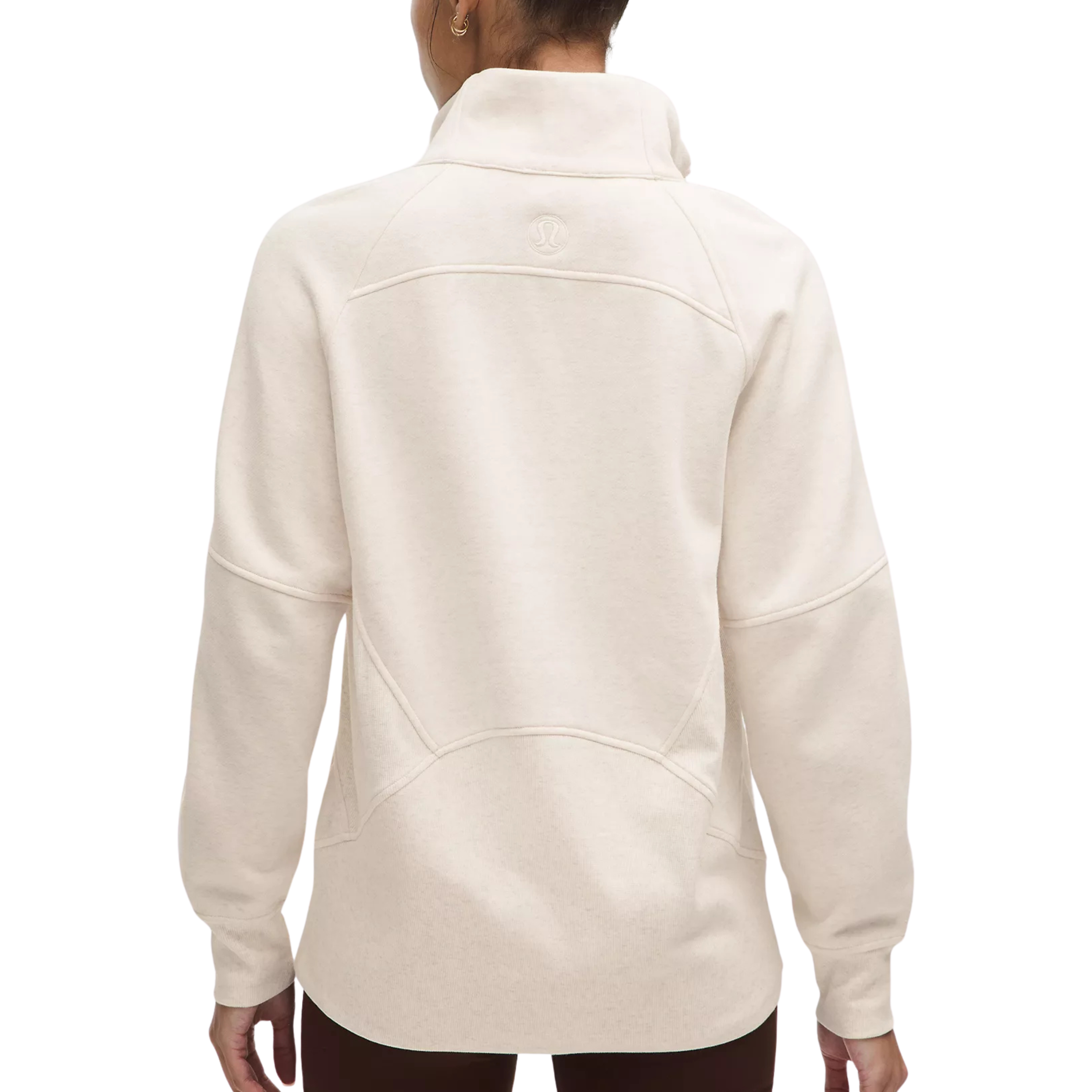 Lululemon Scuba Oversized Funnel-Neck Half Zip Long - Light Ivory Gold