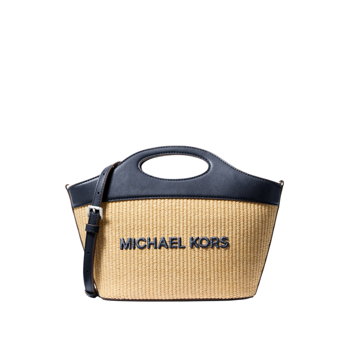 Michael Kors Women Tatum Medium Woven Convertible Crossbody Bag - Navy