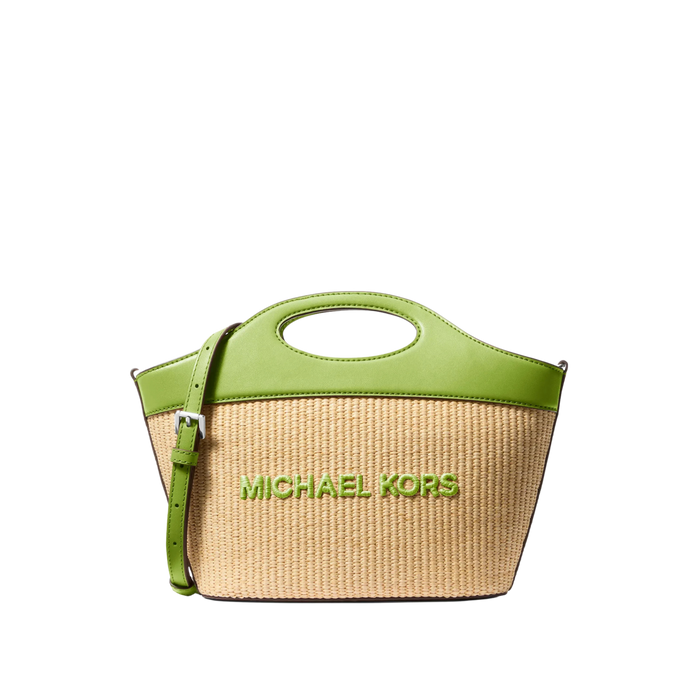 Michael Kors Women Tatum Medium Woven Convertible Crossbody Bag - Lime