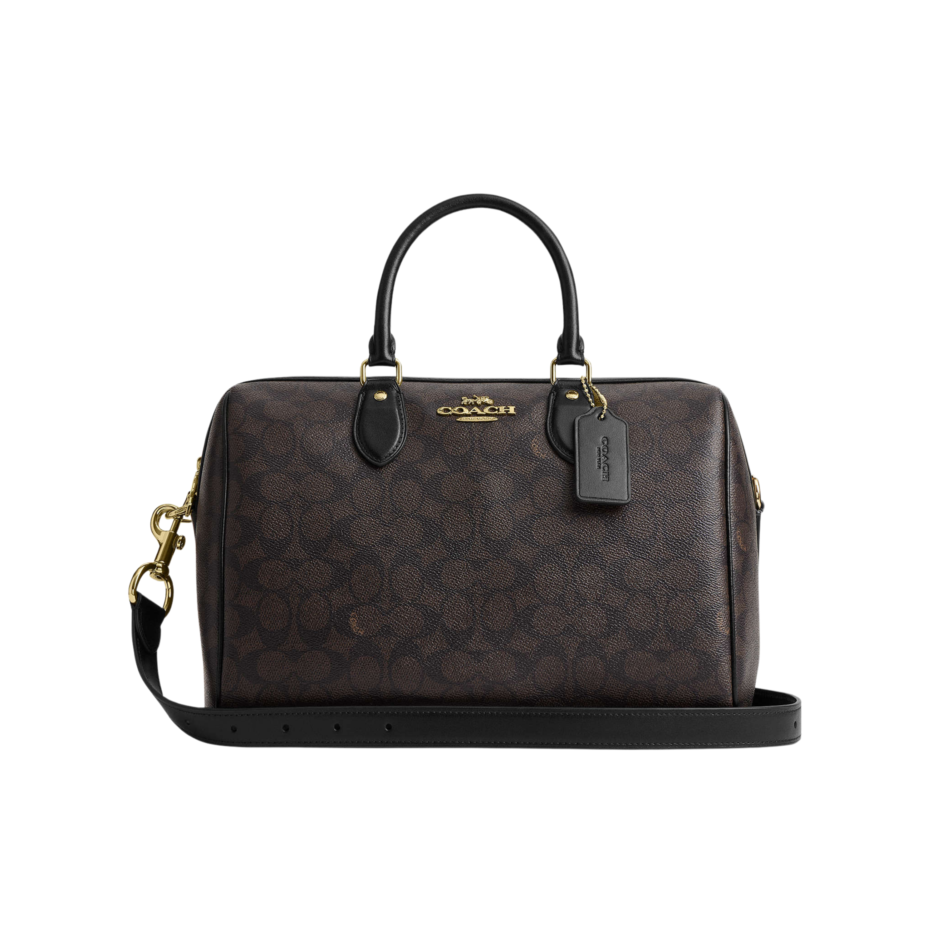 Coach Women Rowan Large Satchel Bag - Walnut Black
