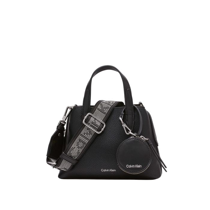 Calvin Klein Women Millie 2 In 1 Mini Satchel Crossbody Bag - Black Silver