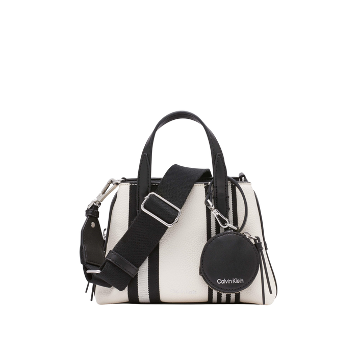 Calvin Klein Women Millie 2 In 1 Mini Satchel Crossbody Bag - Cherub White Black