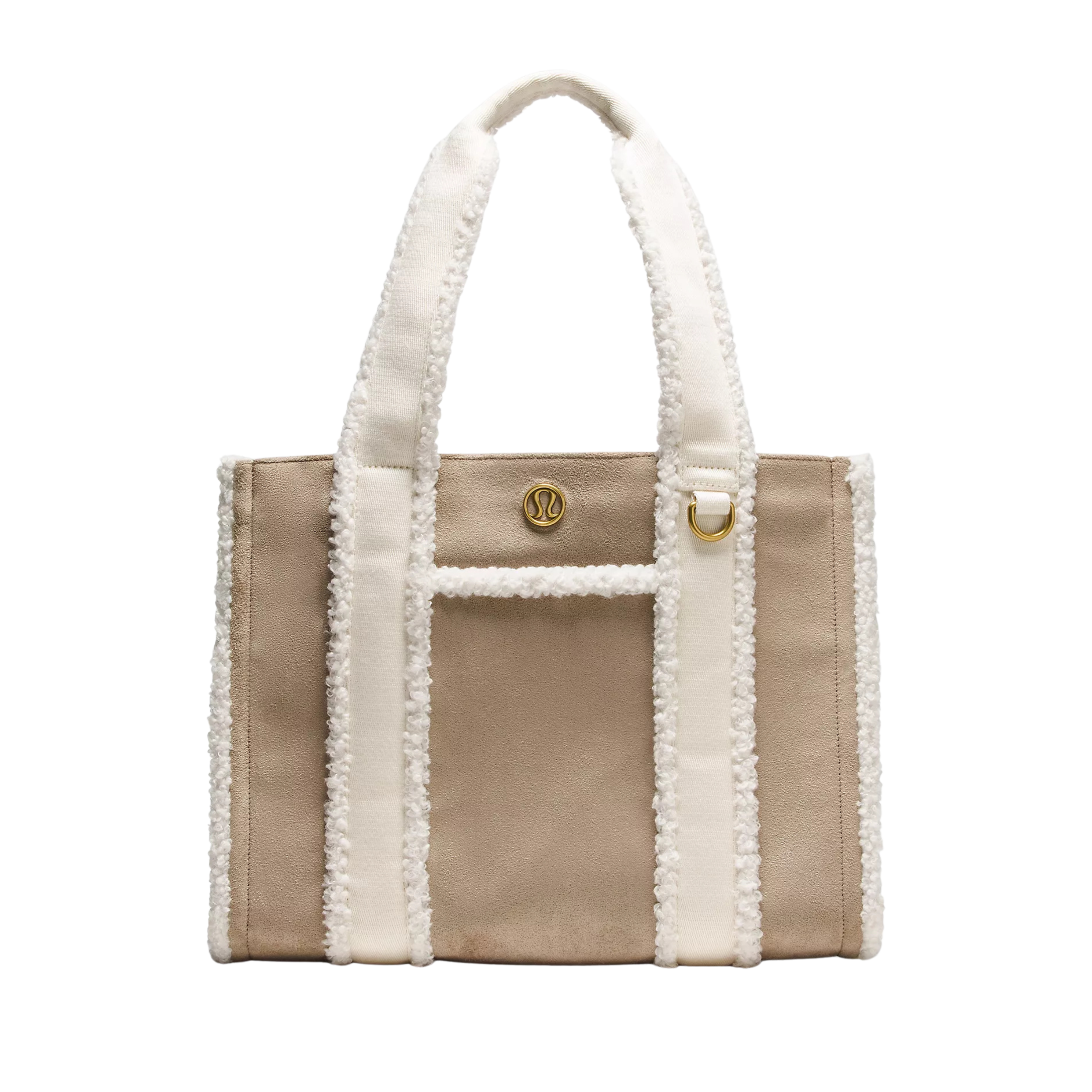 Lululemon Boxy Tote Bag 10L Faux Shearling Trims - Sheer Oak Light Ivory
