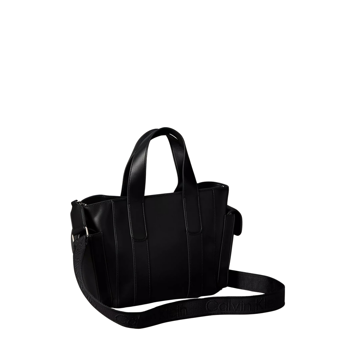 Calvin Klein Women Logo Webbing Strap Small Tote Bag - Black