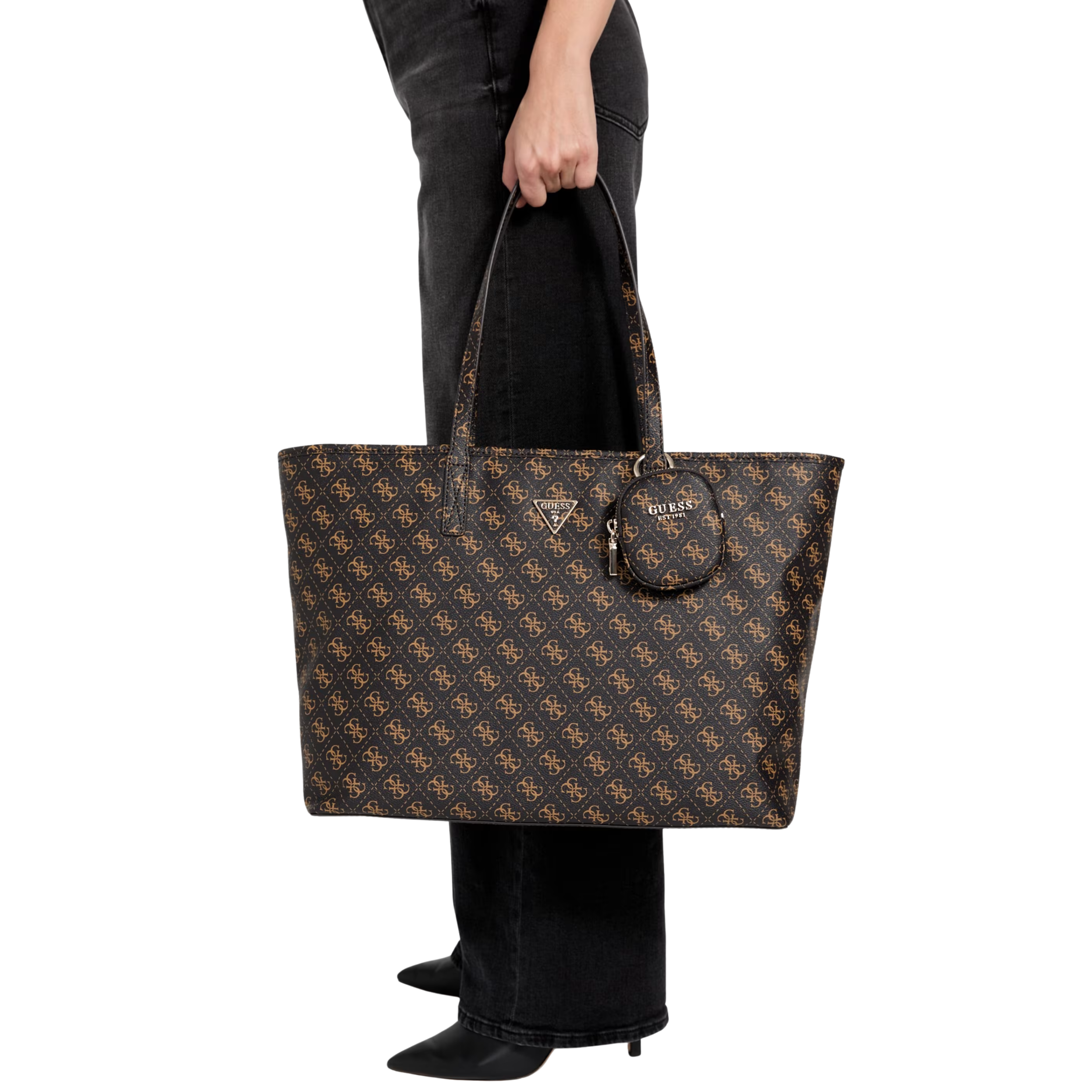 Guess Women Power Play Tote Bag - Brown Multi