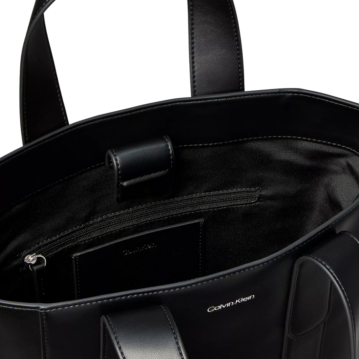 Calvin Klein Women Logo Webbing Strap Small Tote Bag - Black