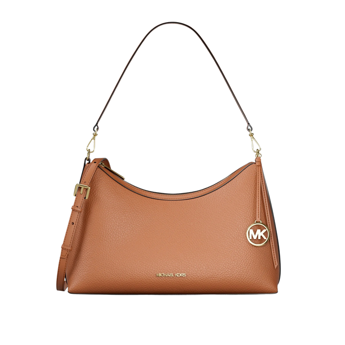 Michael Kors Women Sammy Medium Pebbled Leather Convertible Shoulder Bag - Luggage