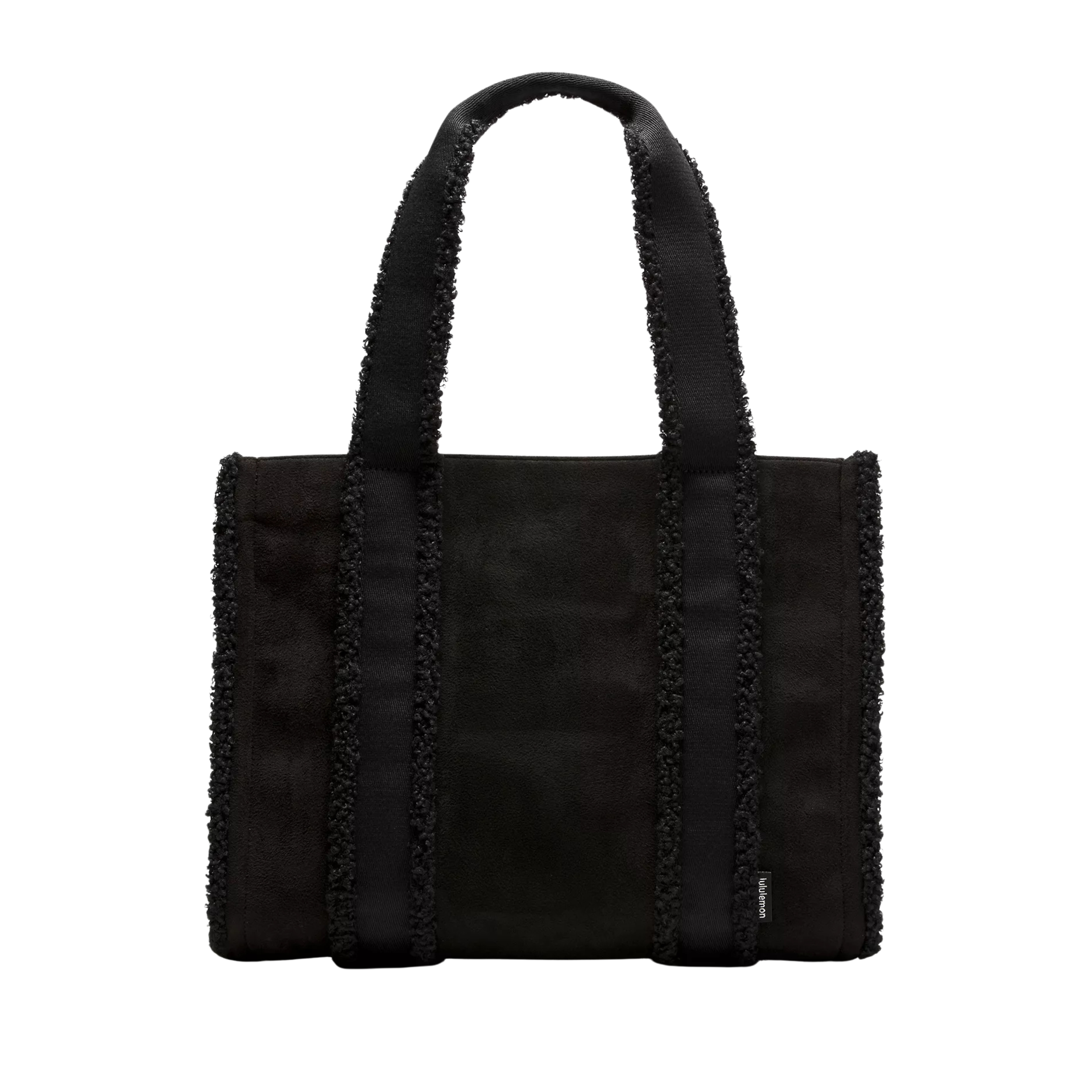 Lululemon Boxy Tote Bag 10L Faux Shearling Trims - Black