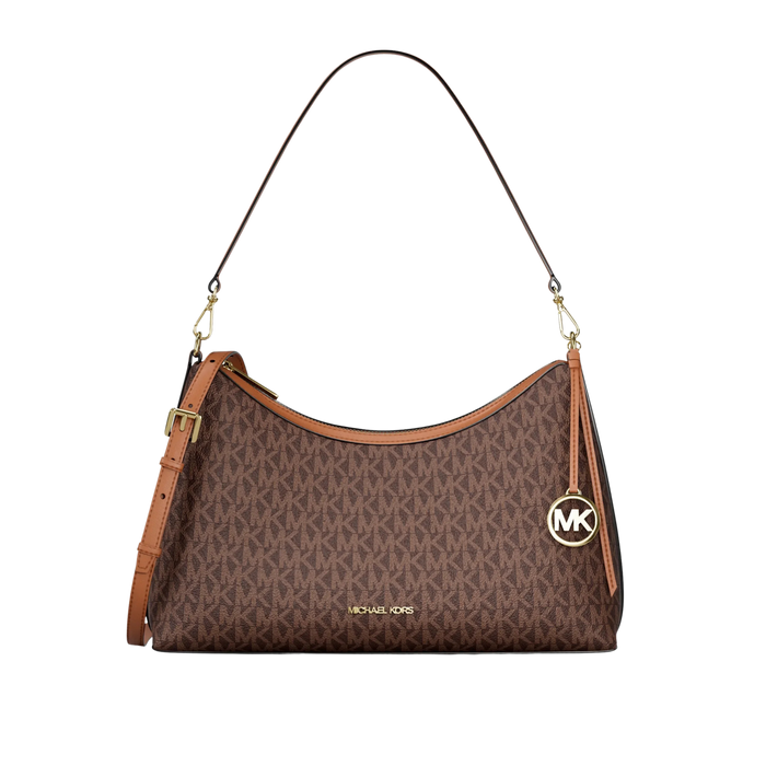 Michael Kors Women Sammy Medium Signature Logo Convertible Shoulder Bag - Brown