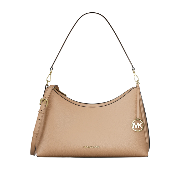 Michael Kors Women Sammy Medium Pebbled Leather Convertible Shoulder Bag - Camel