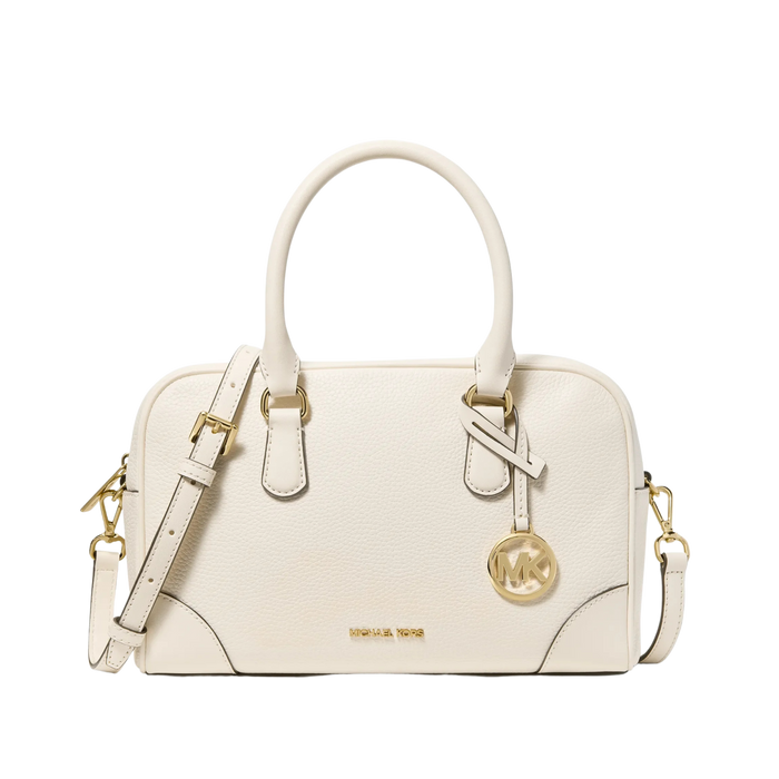 Michael Kors Women Thompson Medium Pebbled Leather Satchel - Lt Cream