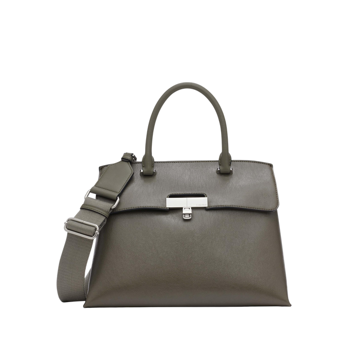 Calvin Klein Women Becky Turn Lock Satchel Bag - Dusty Olive