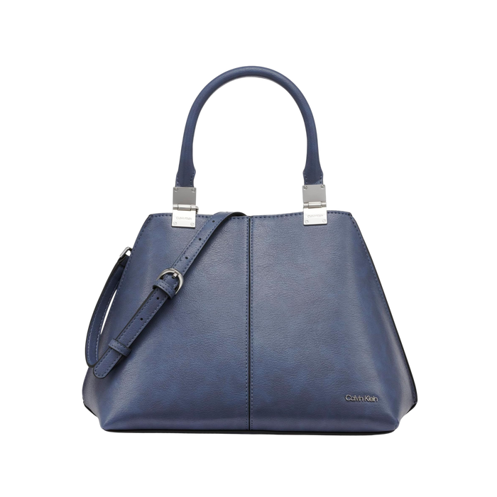 Calvin Klein Women Granite Geometric Satchel Bag - Folkstone Grey