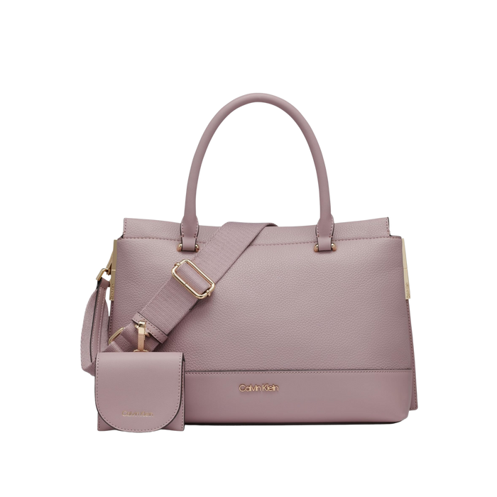 Calvin Klein Women Bianca Triple Compartment Satchel Bag - Pink Thistle