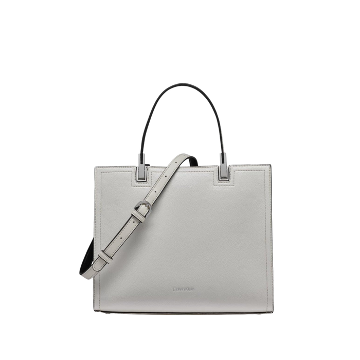Calvin Klein Women Verne Triple Compartment Satchel Bag - Grey Black