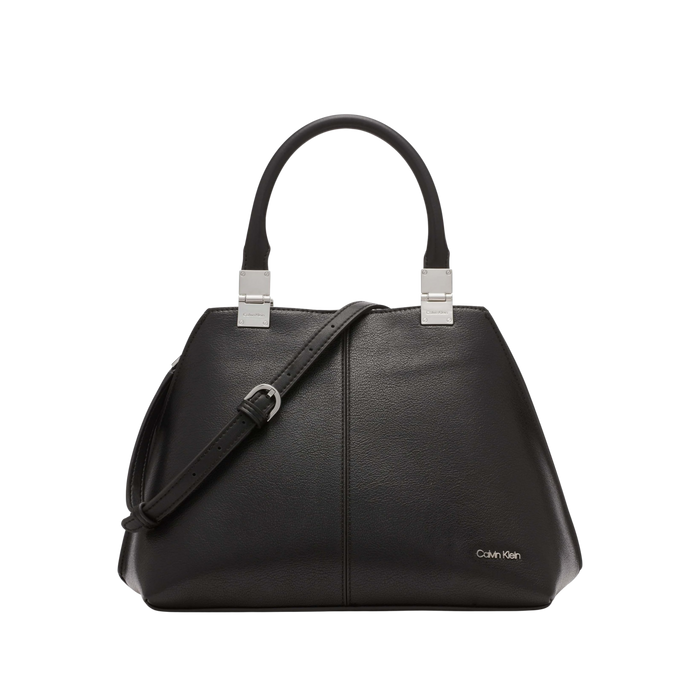 Calvin Klein Women Granite Geometric Satchel Bag - Black Silver