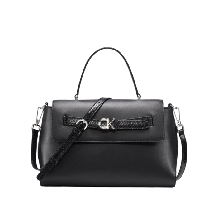 Calvin Klein Women Annalise Top Handle Satchel Bag - Black Silver