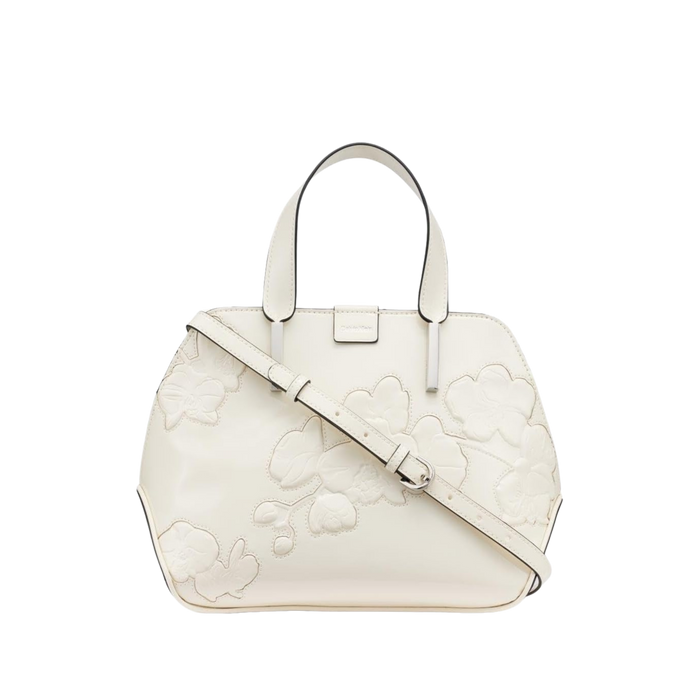 Calvin Klein Women Audrey Triple Compartment Satchel Bag - Cherub White Floral