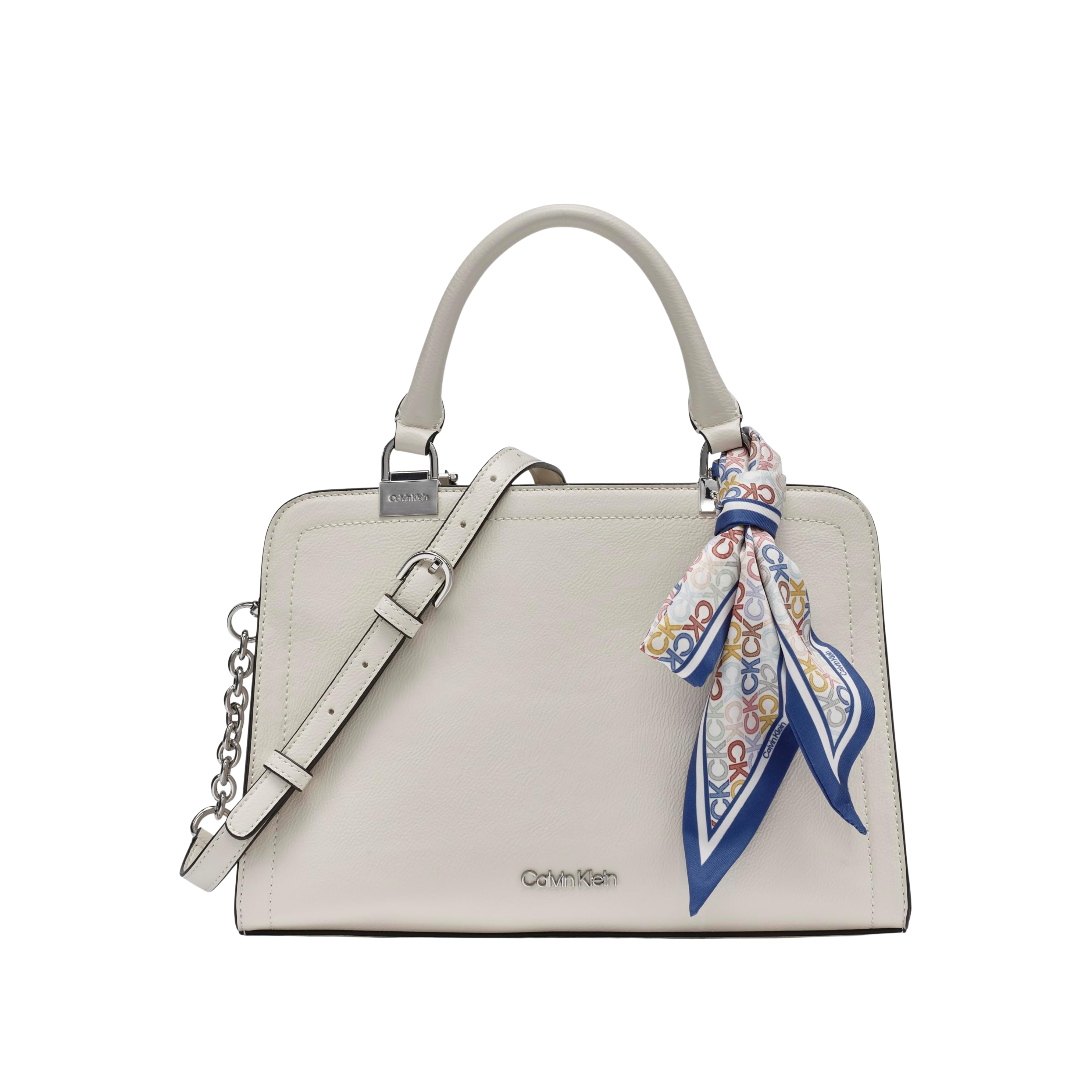 Calvin Klein Women Azalea Triple Compartment Satchel Bag - Cherub White