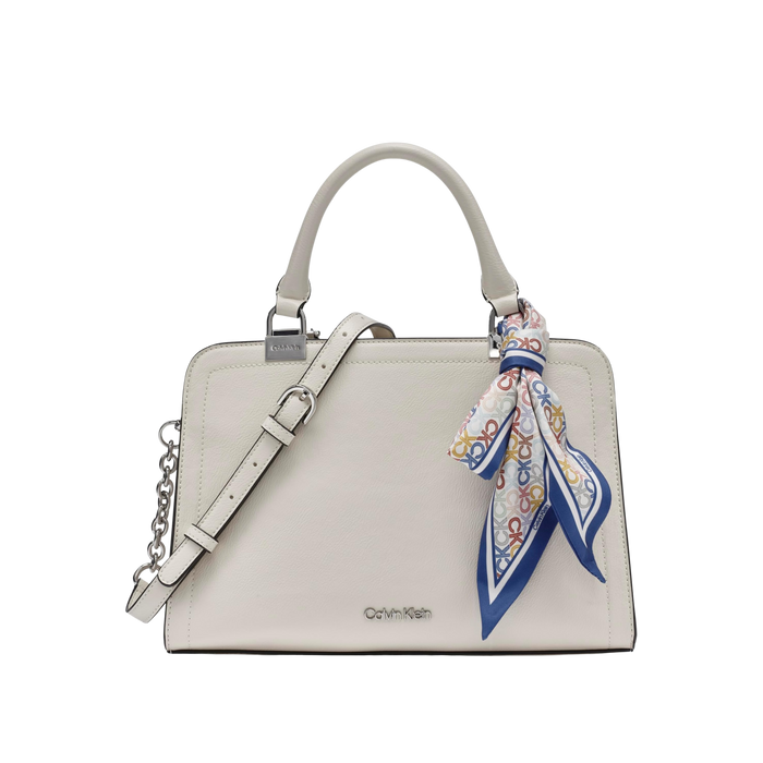 Calvin Klein Women Azalea Triple Compartment Satchel Bag - Cherub White