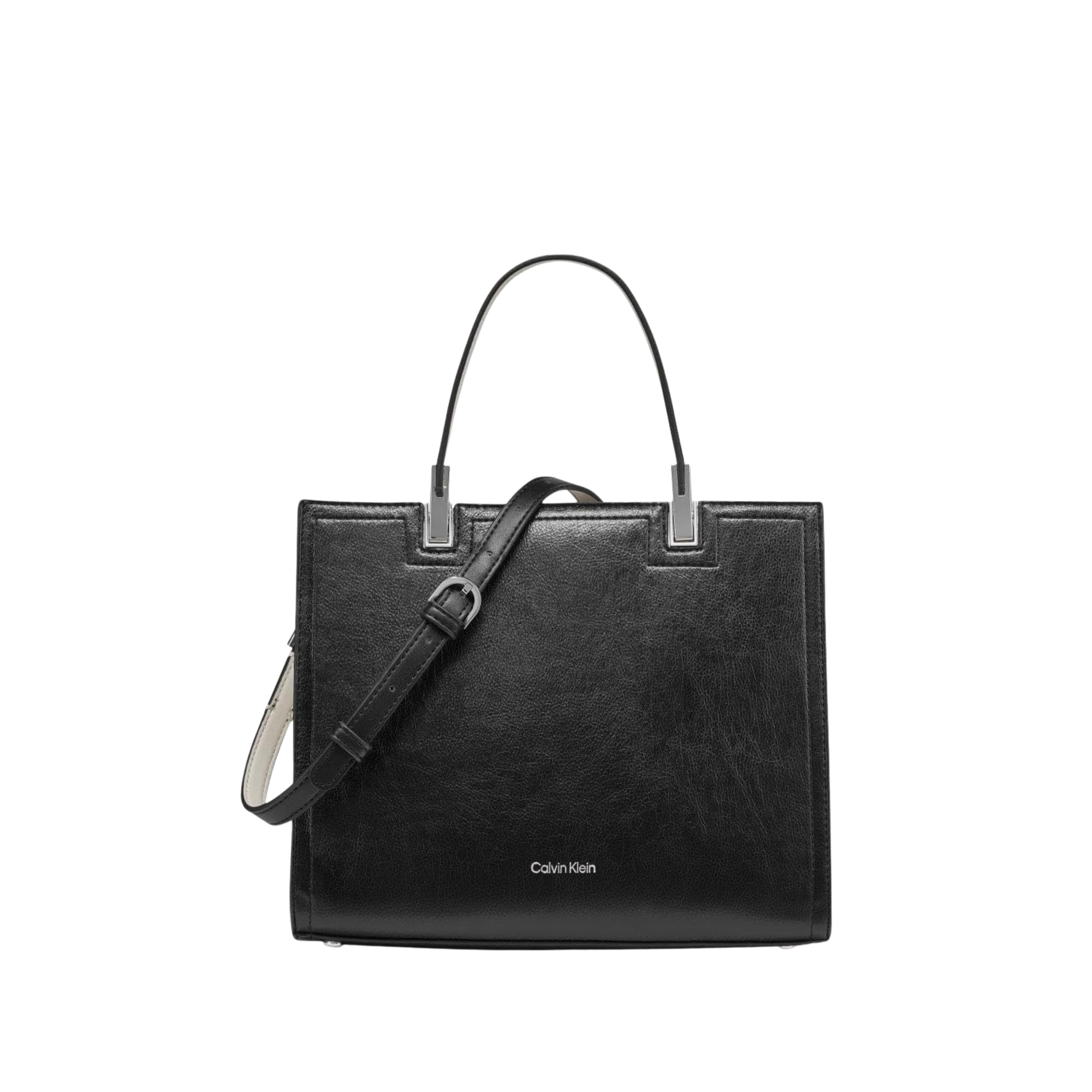 Calvin Klein Women Verne Triple Compartment Satchel Bag - Black White Grey