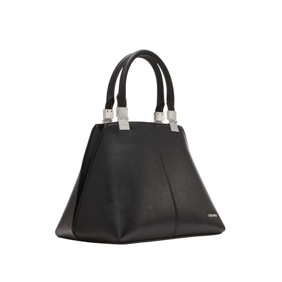 Calvin Klein Women Granite Geometric Satchel Bag - Black Silver