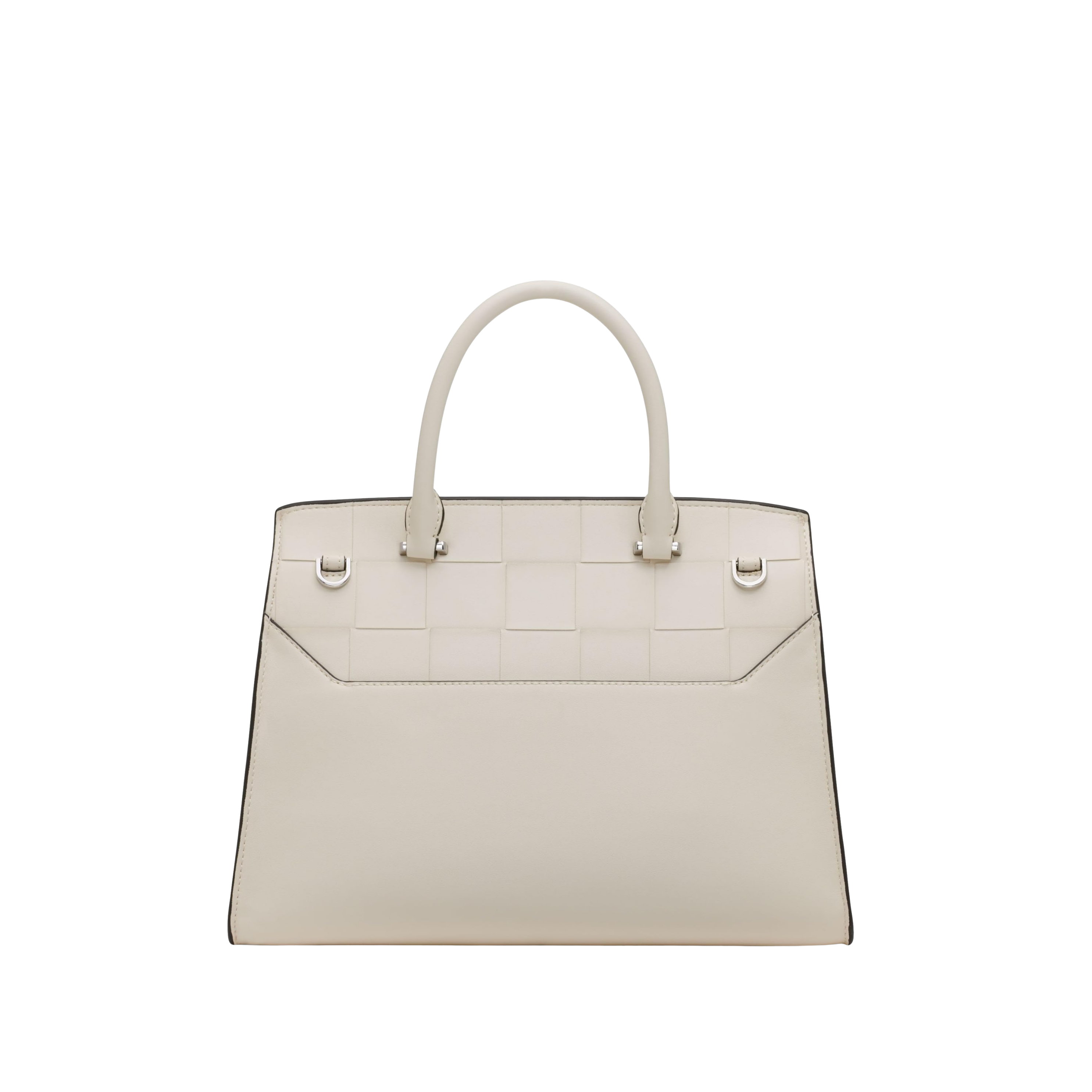 Calvin Klein Women Becky Turn Lock Satchel Bag - Cherub White Woven