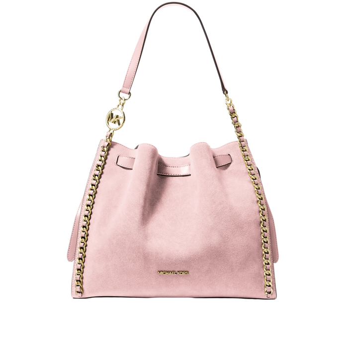 Michael Kors Women Mina Large Suede Chain Shoulder Bag - Powder Blush