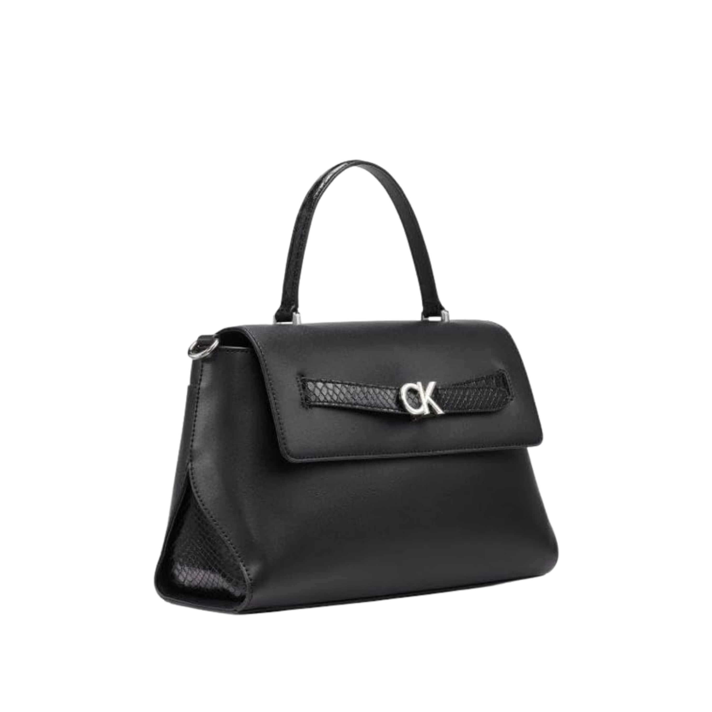 Calvin Klein Women Annalise Top Handle Satchel Bag - Black Silver