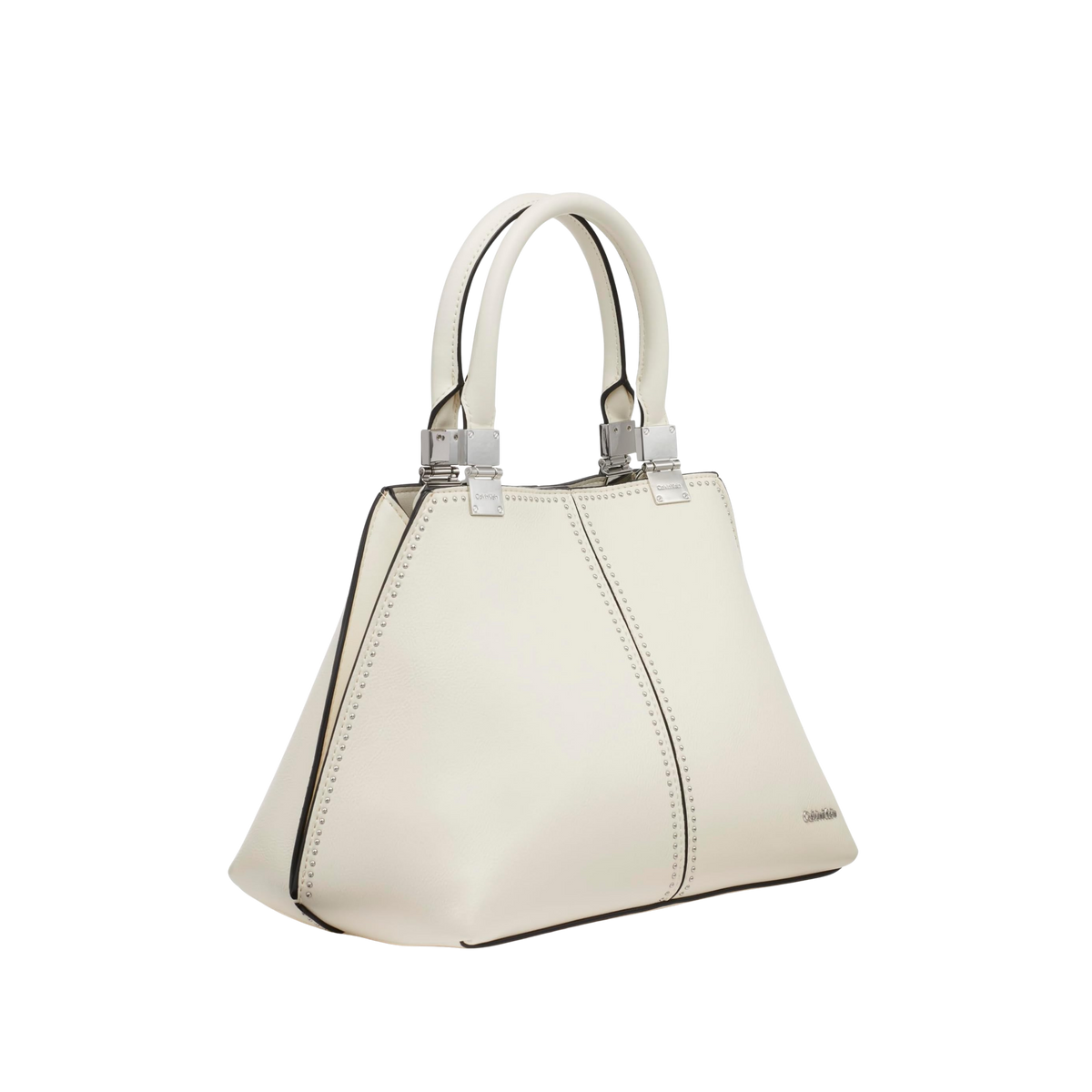 Calvin Klein Women Granite Geometric Satchel Bag - Cherub White Micro Stud