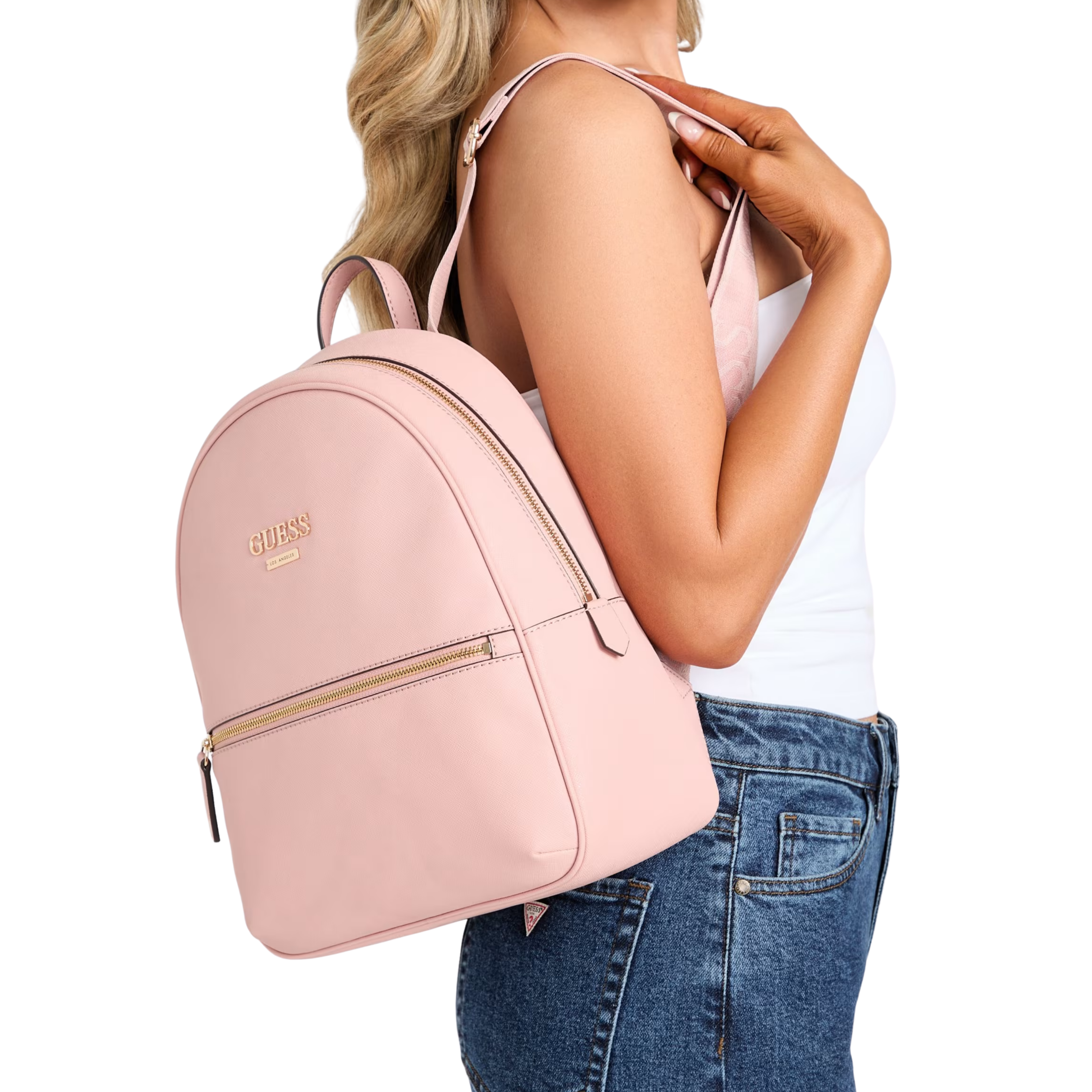 GUESS Women Veeda Logo Backpack - Beige