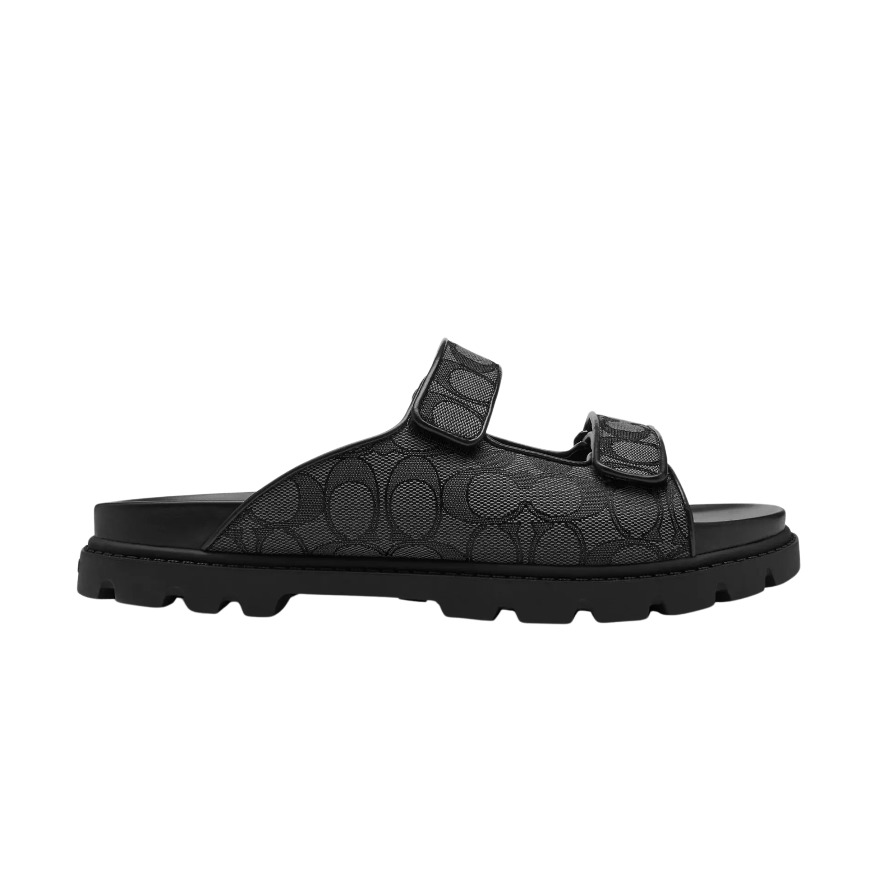 COACH Men's Double Banded Sandal - Charcoal Black