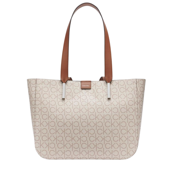 Calvin Klein Women Audrey East West Tote Bag - Vanilla Khaki Caramel