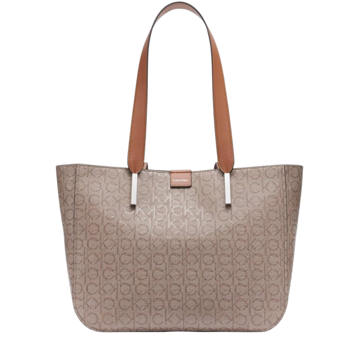 Calvin Klein Women Audrey East West Tote Bag - Almond Taupe Caramel