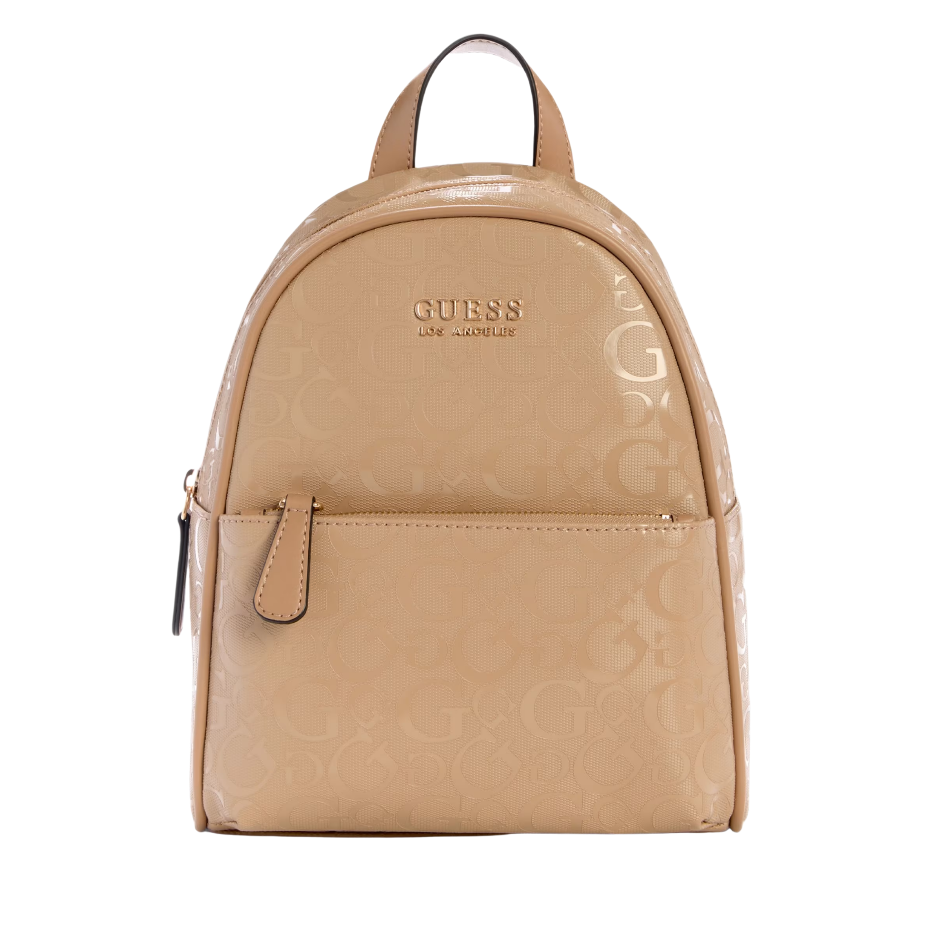 GUESS Women Millom Shiny Coated Logo Backpack - Brown