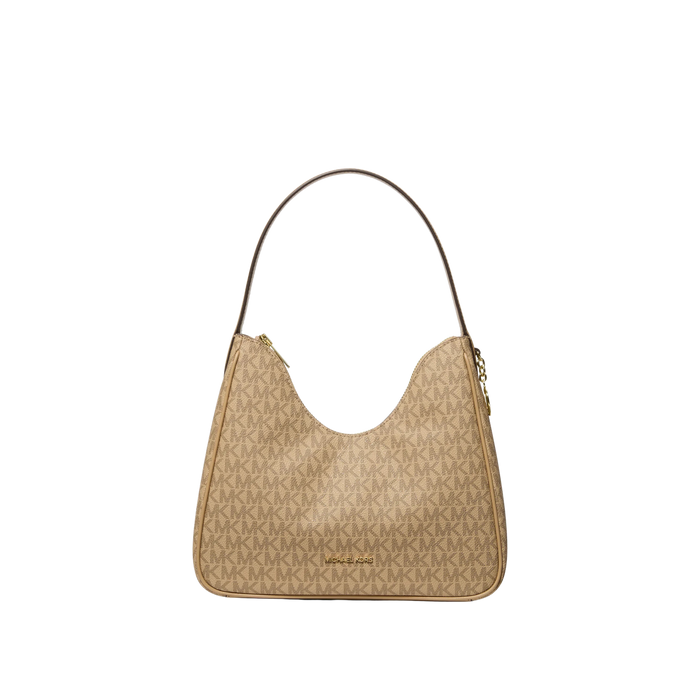 Michael Kors Women Nayla Small Signature Logo Hobo Shoulder Bag - Camel
