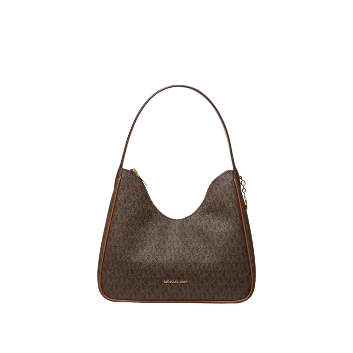 Michael Kors Women Nayla Small Signature Logo Hobo Shoulder Bag - Brown