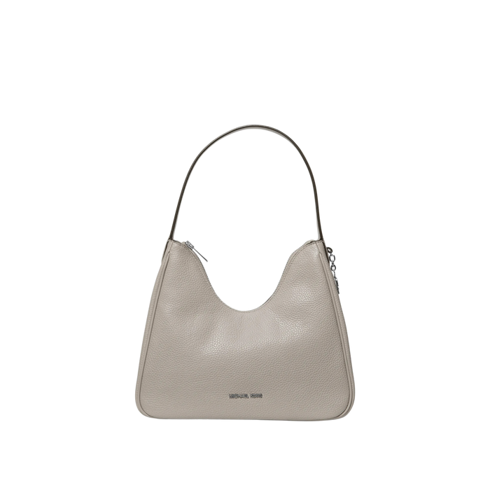 Michael Kors Women Nayla Small Pebbled Leather Hobo Shoulder Bag - Pearl Grey Silver