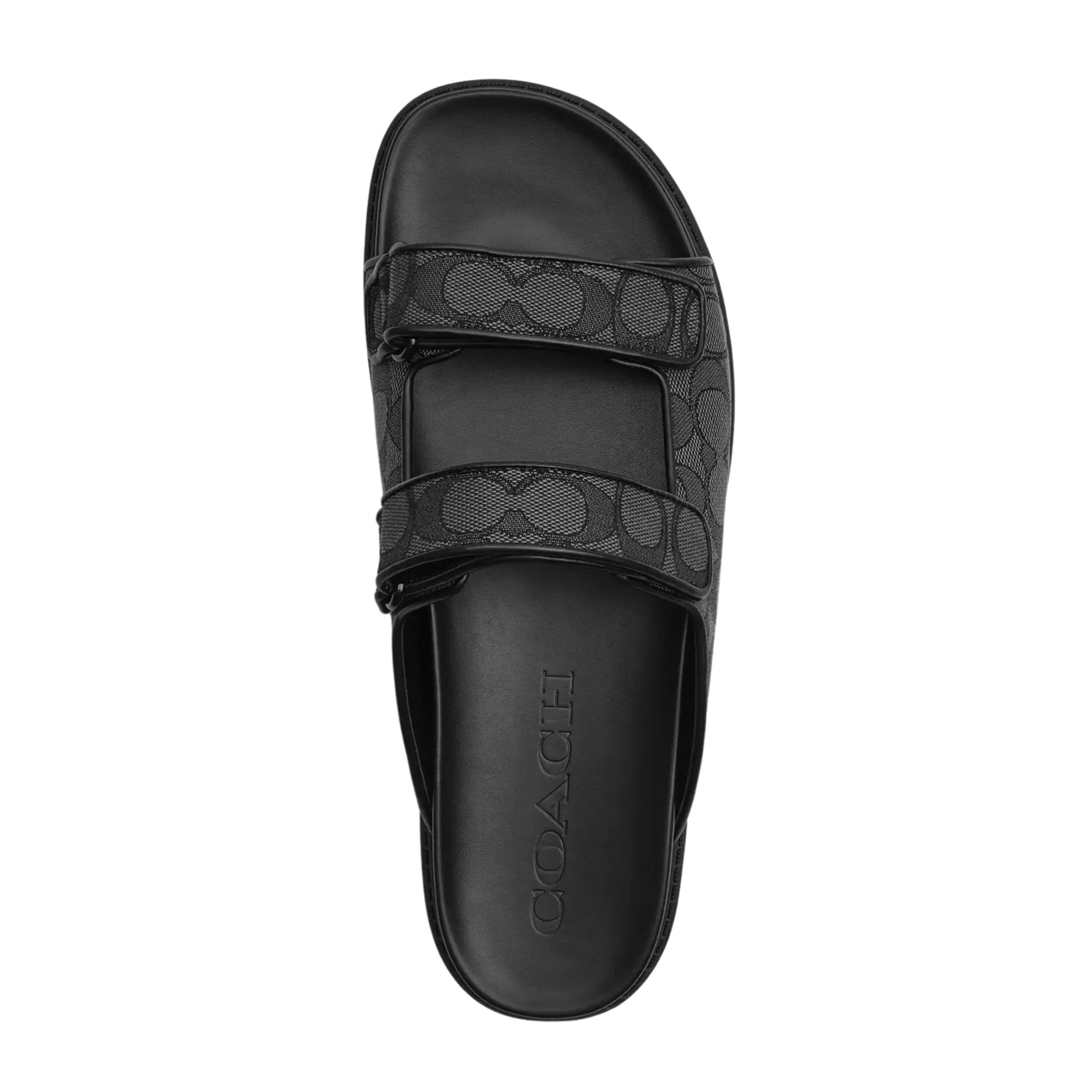 COACH Men's Double Banded Sandal - Charcoal Black