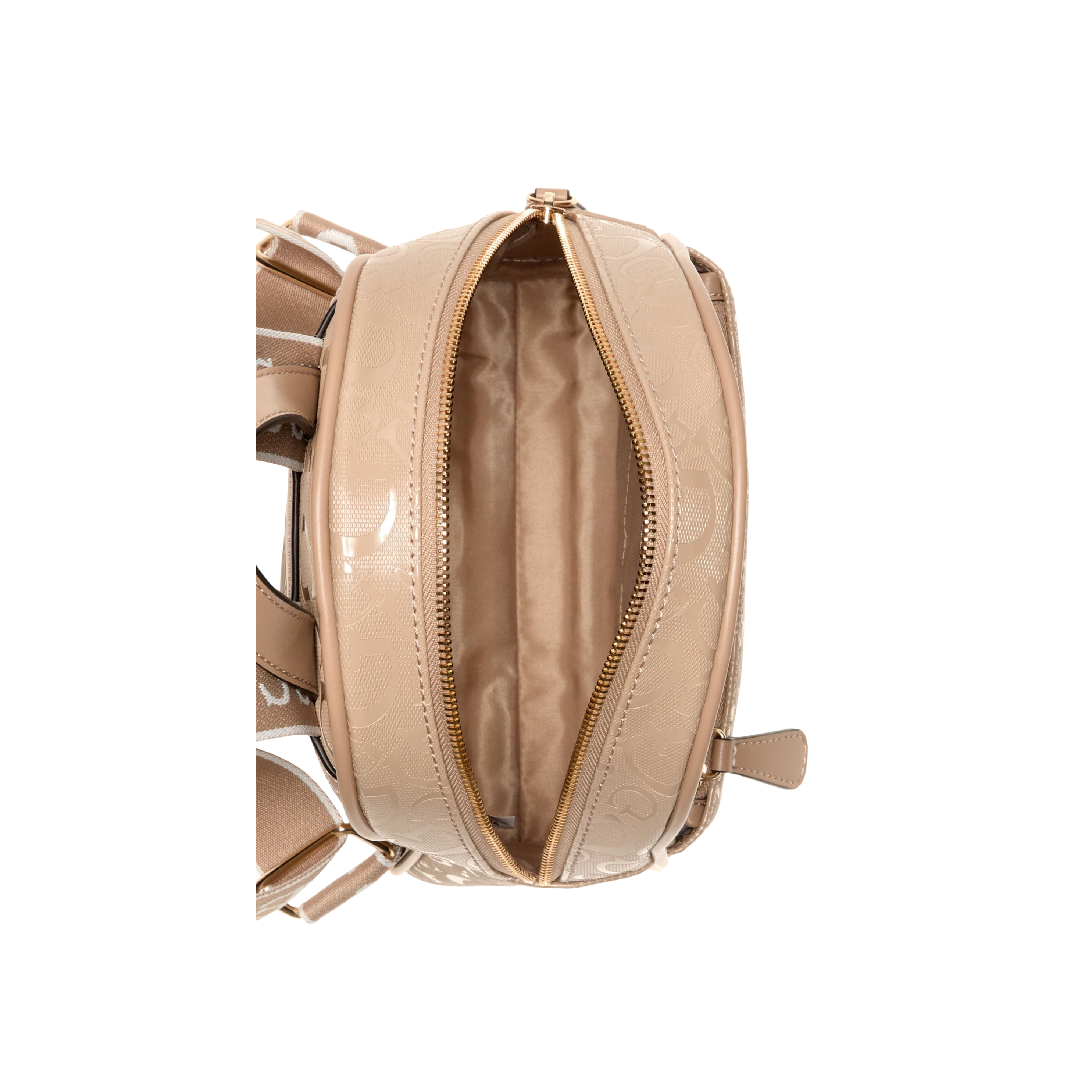 GUESS Women Millom Shiny Coated Logo Backpack - Brown