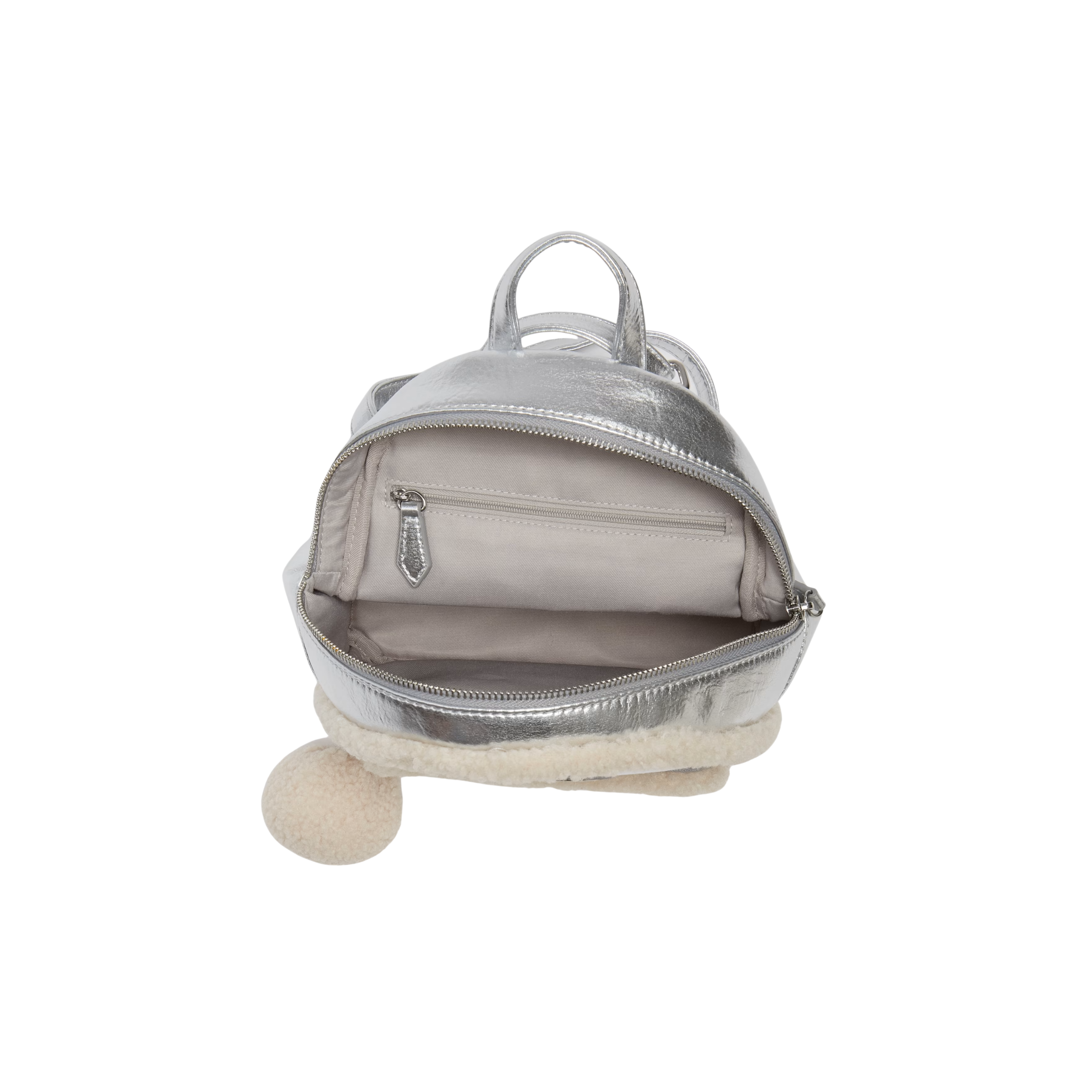 GUESS Women Gina Sherpa Backpack - Silver