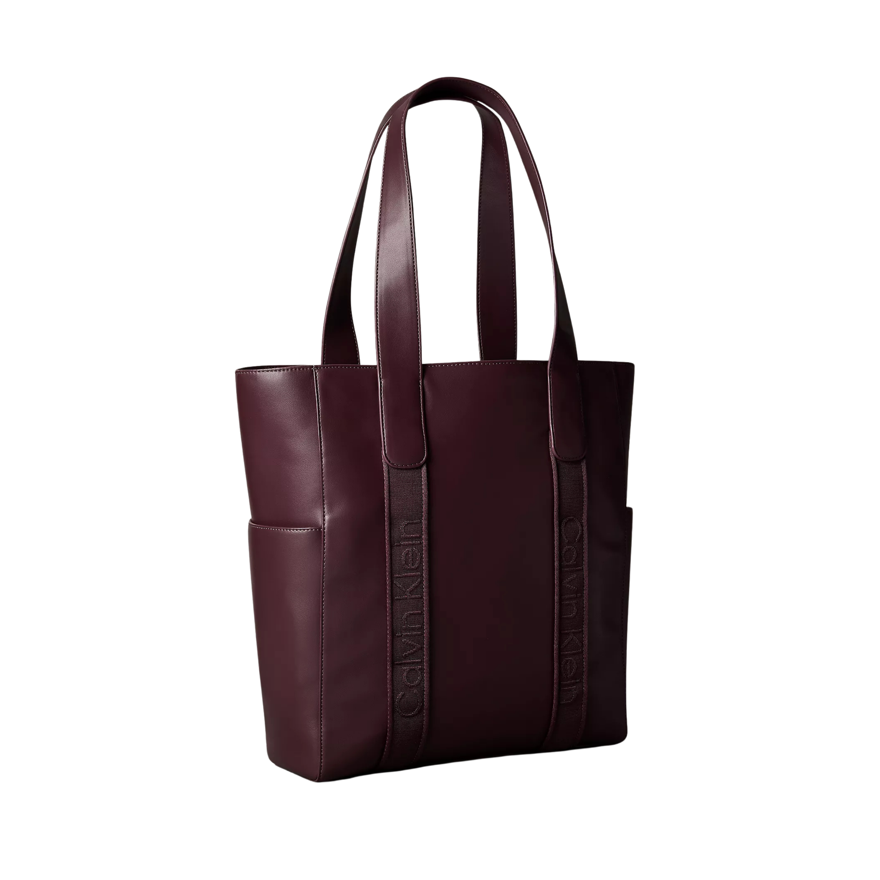 Calvin Klein Women Logo Webbing Strap Tote Bag - Fudge