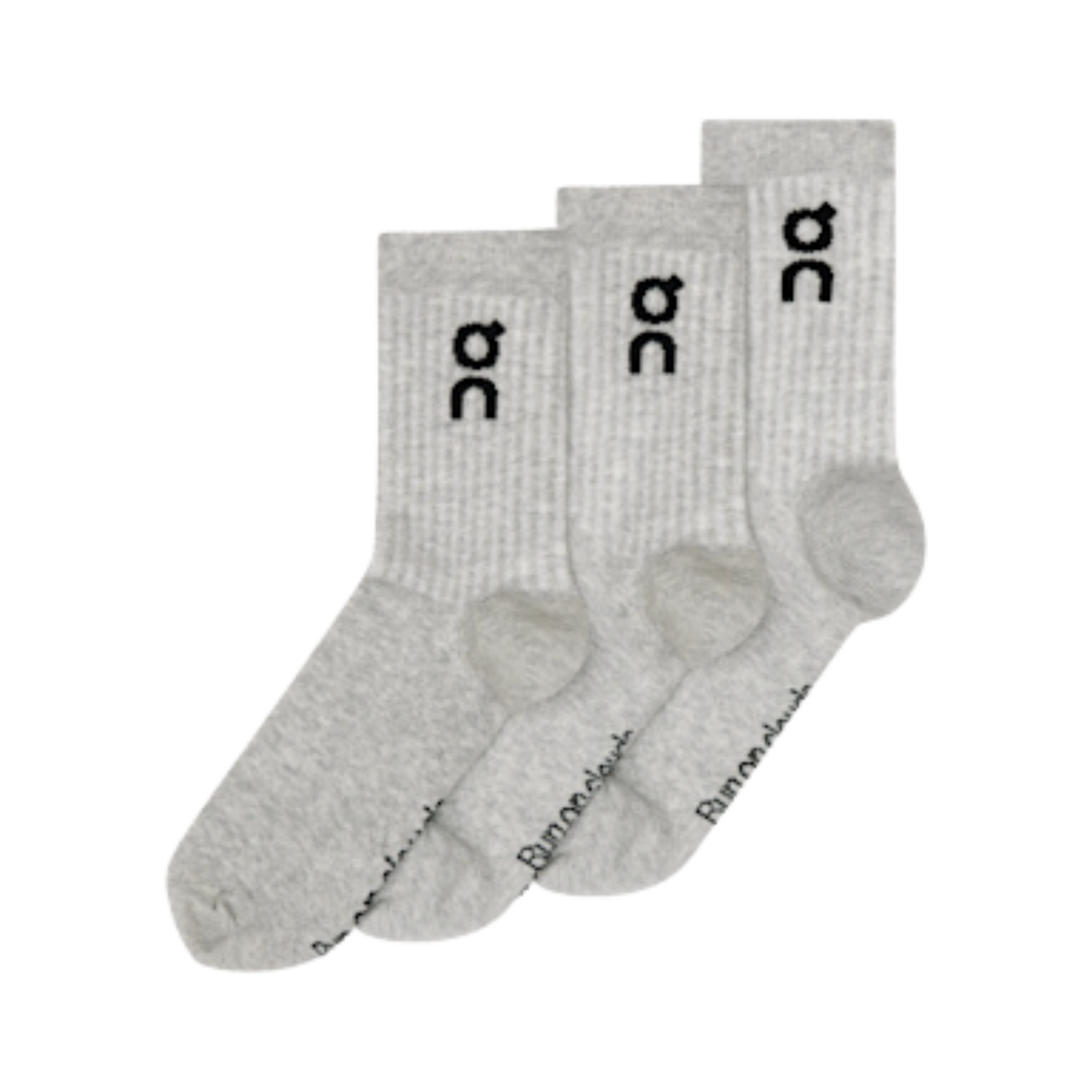 On Logo Sock High 3P - Heather Gray
