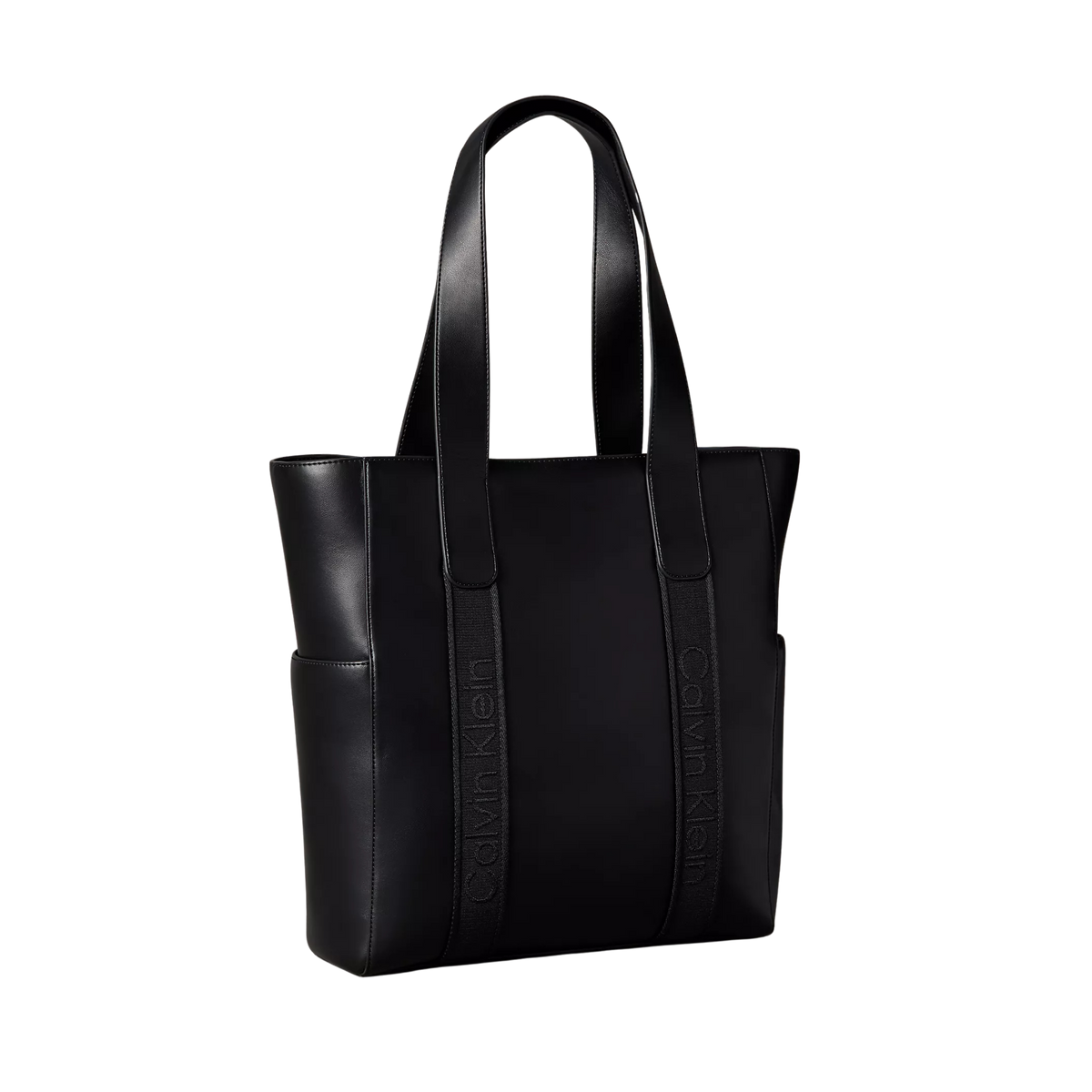 Calvin Klein Women Logo Webbing Strap Tote Bag - Black