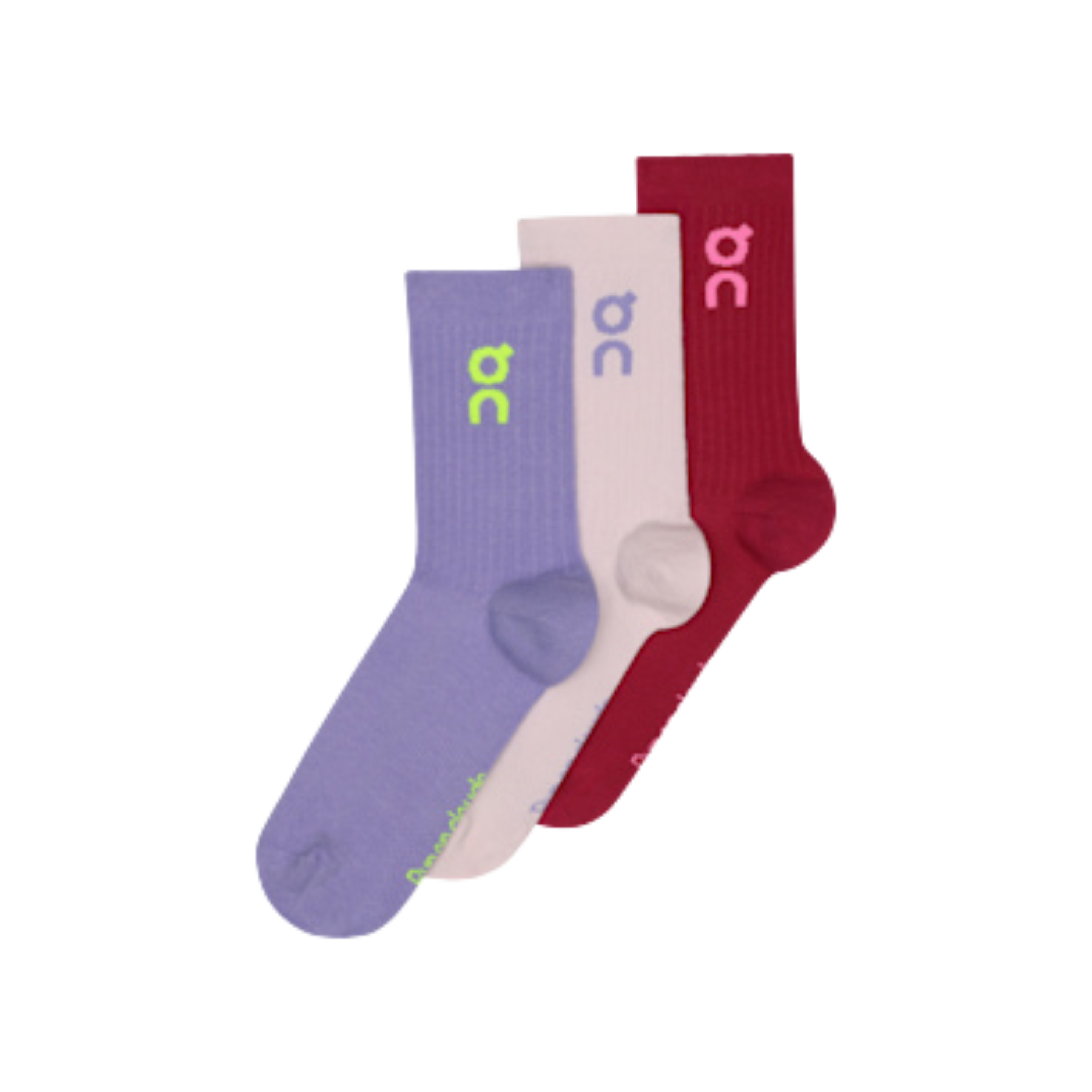 On Logo Sock High 3P - Orchid Comet