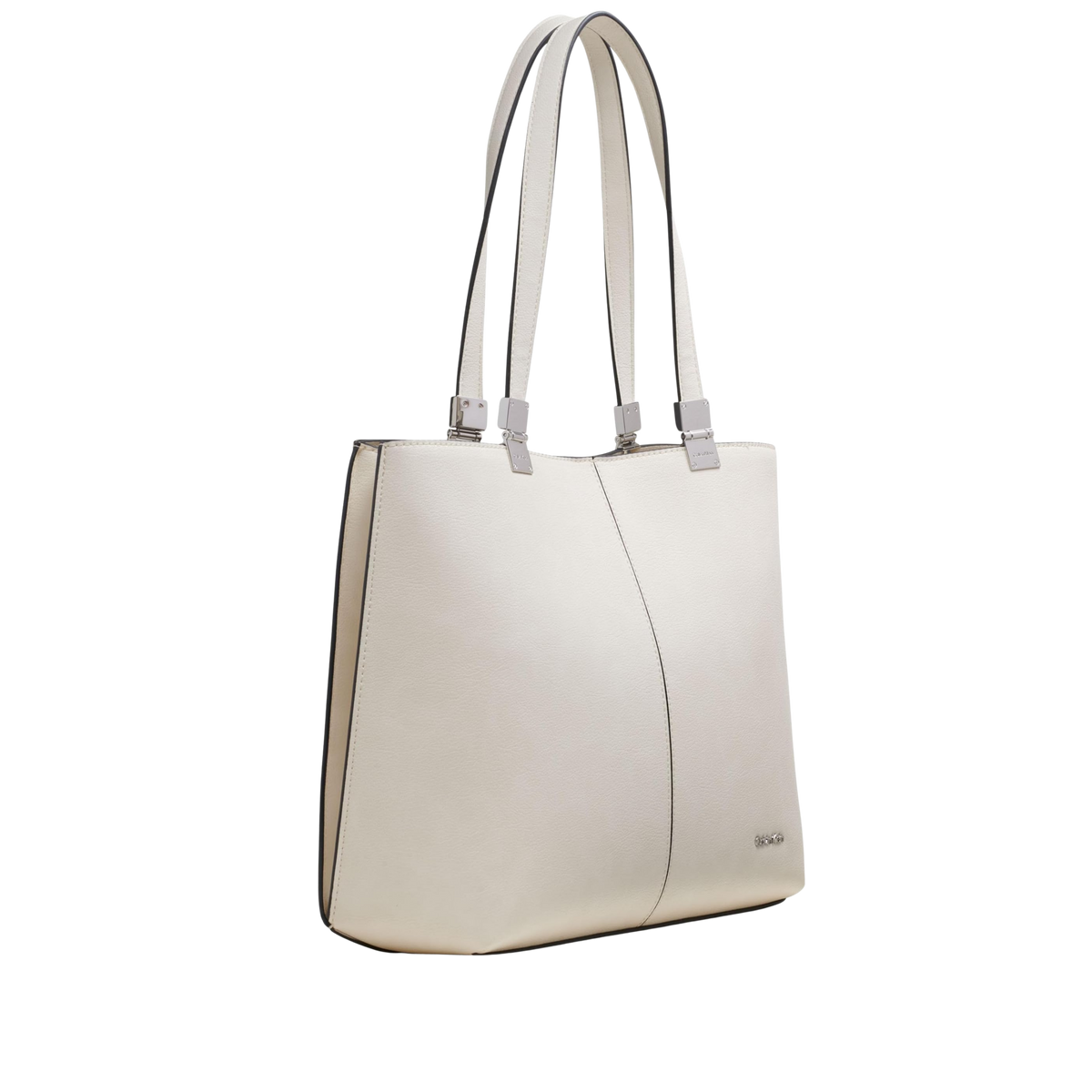 Calvin Klein Women Granite Geometric Vegan Leather Tote Bag - Cherub White