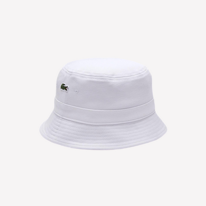 Lacoste Unisex Organic Cotton Bucket Hat - White