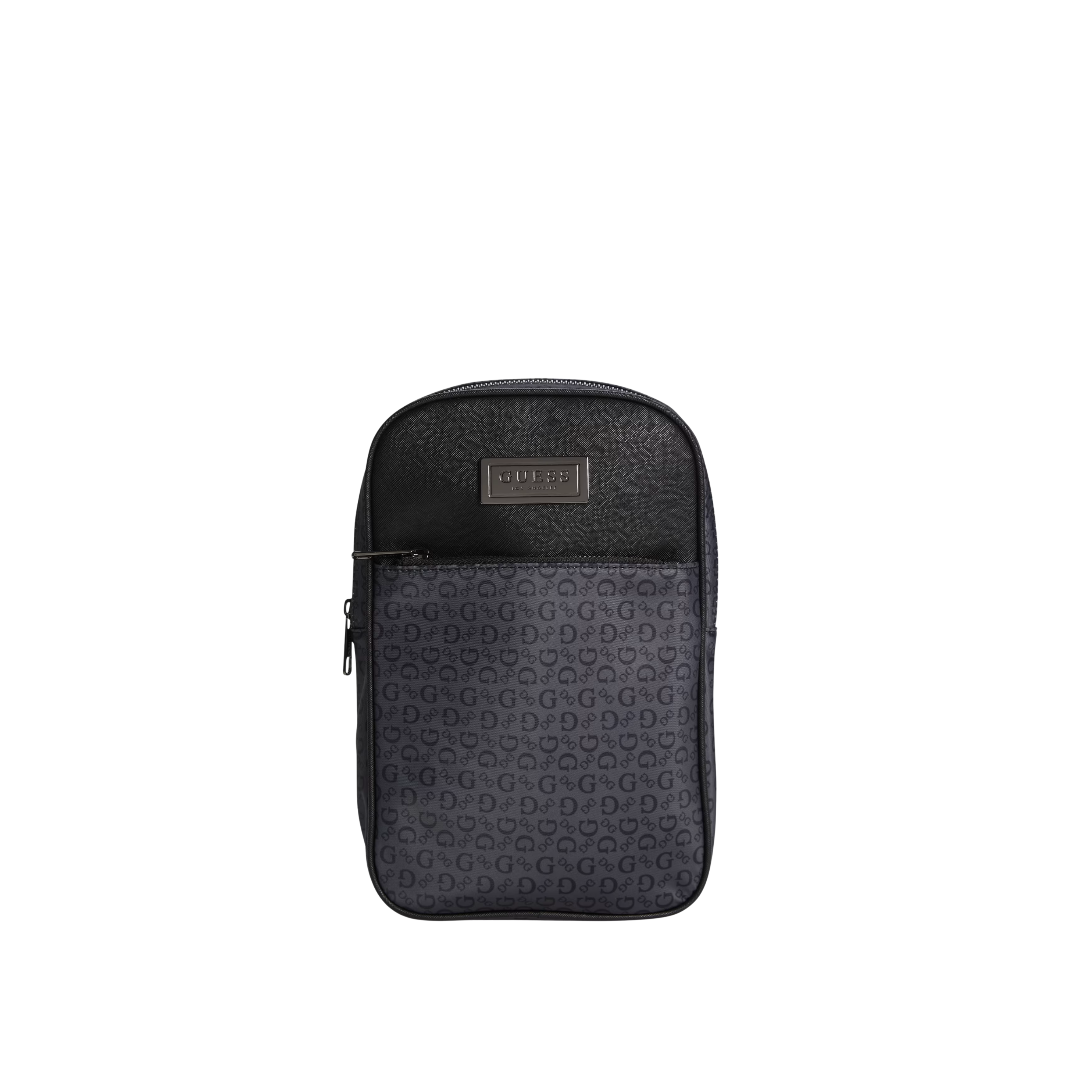 Guess Men Faux-Leather Logo Sling Bag - Black